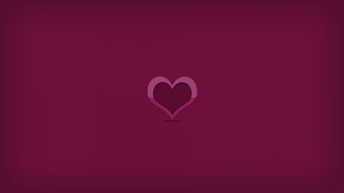 Minimalist pink heart logo on magenta background