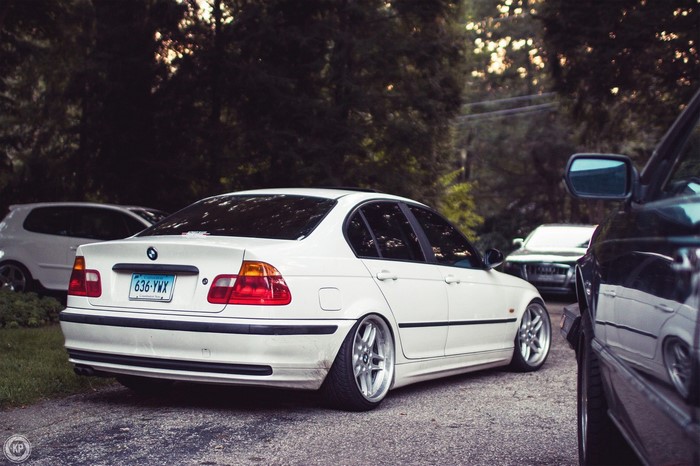 White BMW Sedan with Custom Wheels