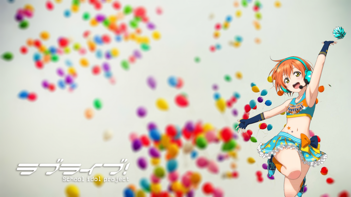Rin Hoshizora from Love Live! School Idol Project with balloons