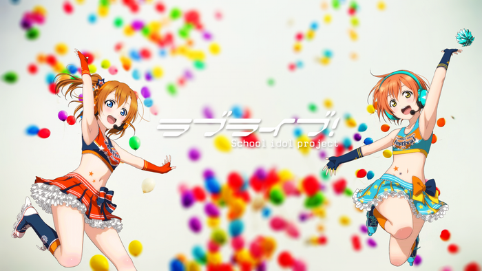 Hoshizora Rin and Kousaka Honoka from Love Live! School Idol Project