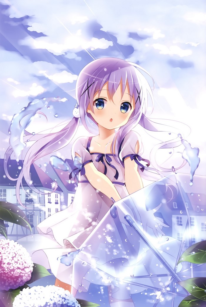 Chino Kafu from Is the Order a Rabbit? with umbrella