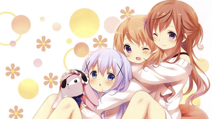 Chino, Cocoa, and Rize from Is the Order a Rabbit?