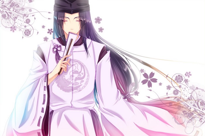 Fujiwara no Sai from Hikaru no Go holding a fan