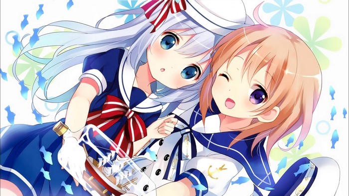 Chino Kafu and Cocoa Hoto from Is the Order a Rabbit?