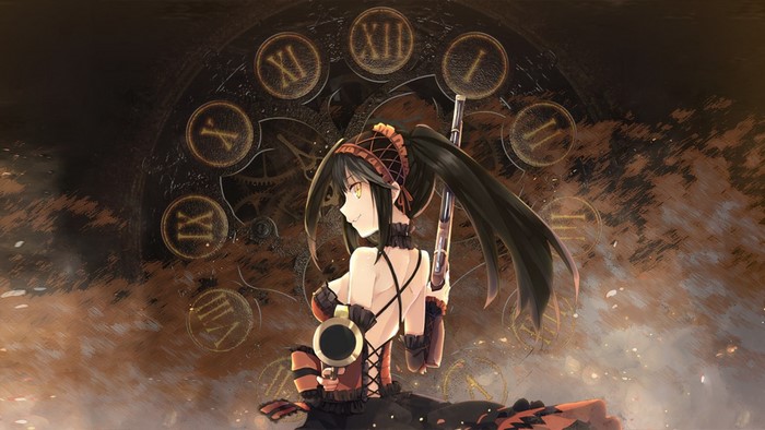 Tokisaki Kurumi with Clock and Dark Atmosphere