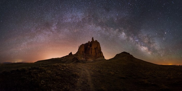 Shiprock and the Milky Way at Night