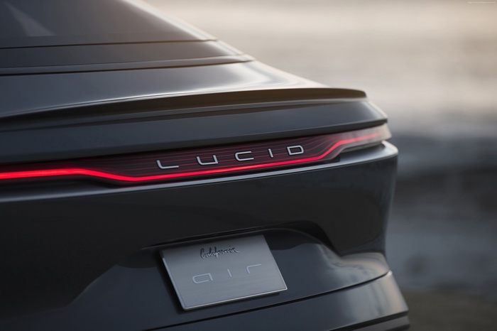 Lucid Air electric car rear detail 4K