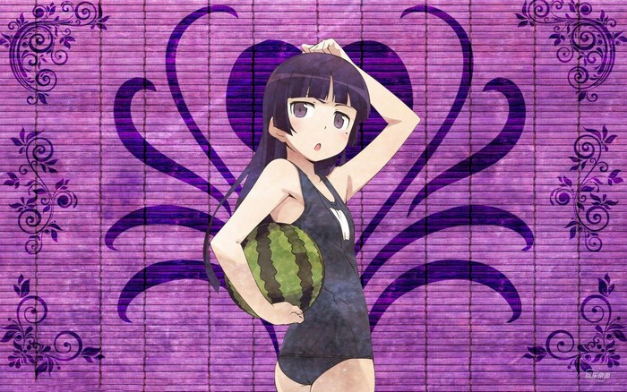 Gokou Ruri from Ore no Imouto ga Konnani Kawaii Wake ga Nai holding a watermelon