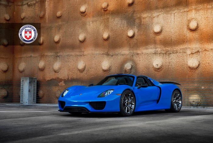 Blue Porsche 918 Spyder with HRE Performance Wheels