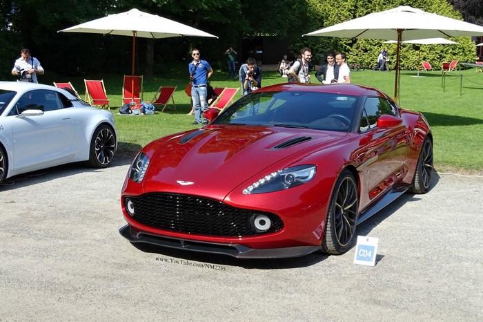 Red Aston Martin Vanquish Zagato Concept car on display