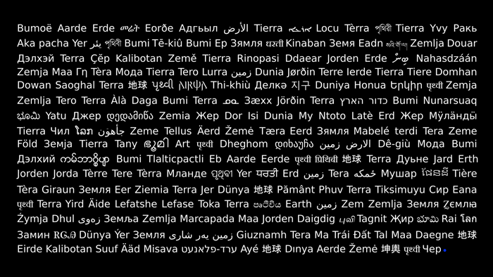 Earth in multiple languages word cloud