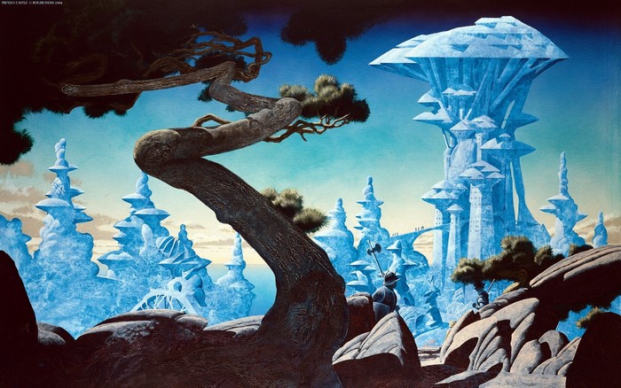 Fantasy Castle Landscape by Roger Dean