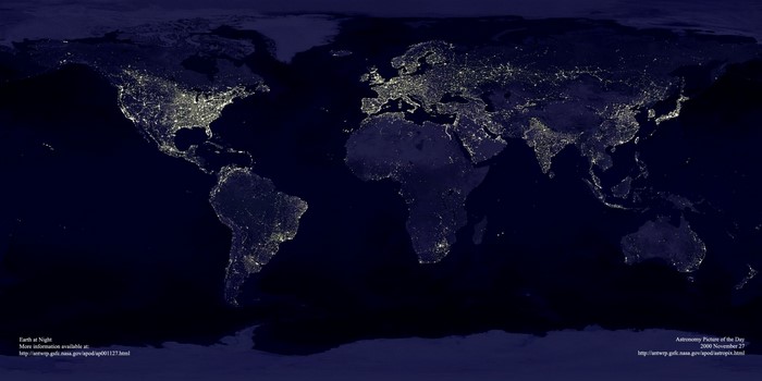 Earth at Night World Map