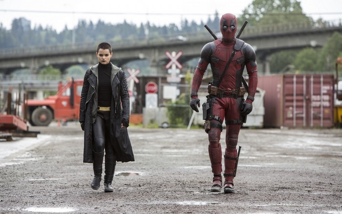 Deadpool and Negasonic Teenage Warhead walking