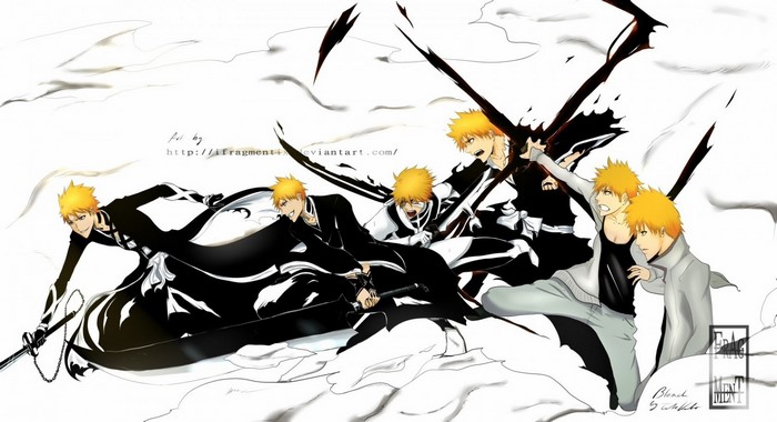 Kurosaki Ichigo from Bleach in multiple poses