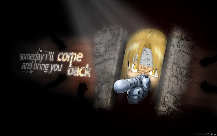 Edward Elric from Fullmetal Alchemist Brotherhood with quote