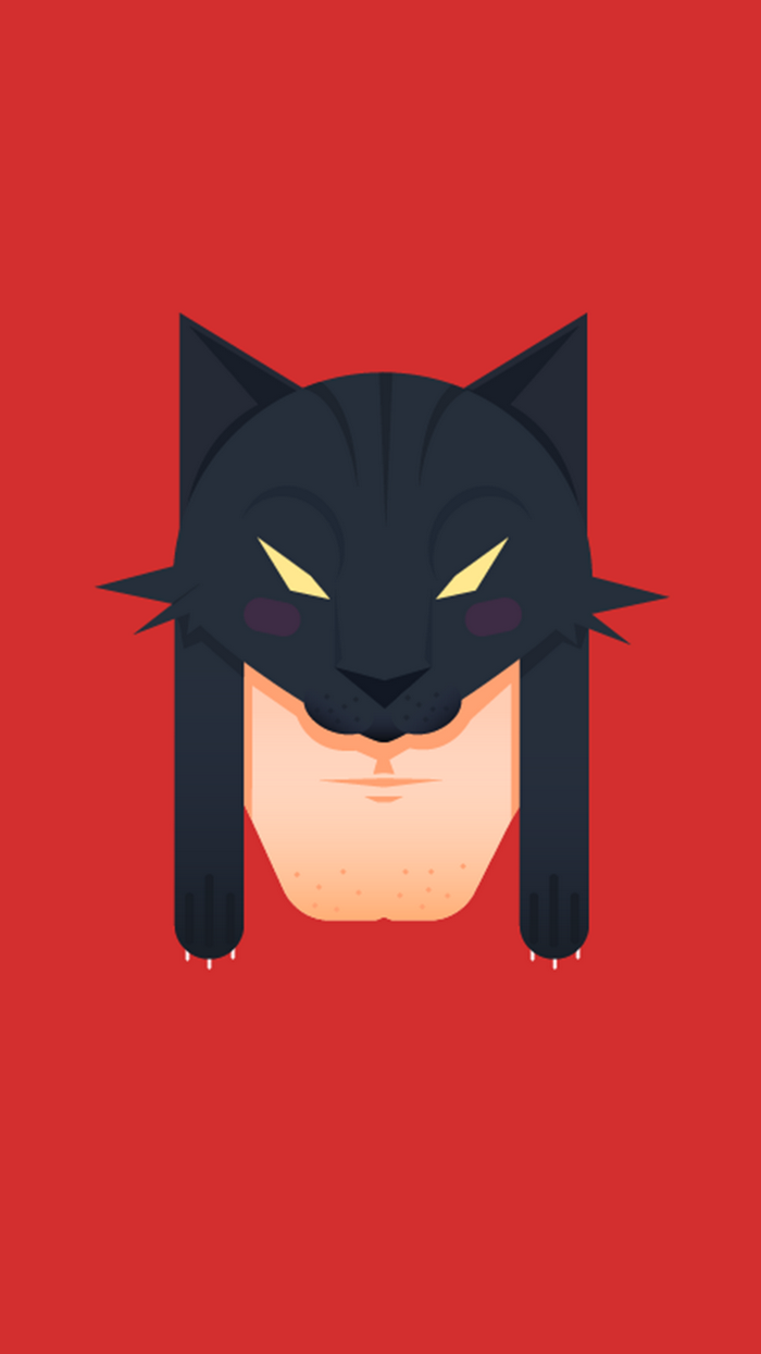 Illustration of a person wearing a black cat mask