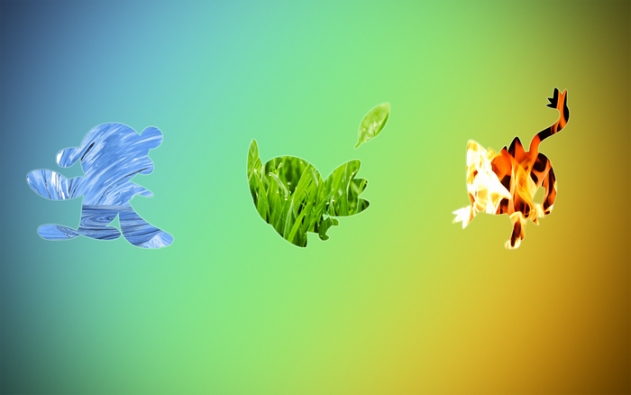 Water, Grass, and Fire Pokemon Starters