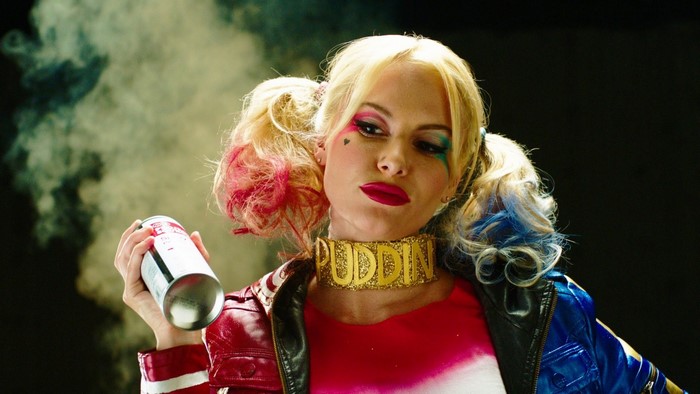 Harley Quinn from DC Comics holding a spray can
