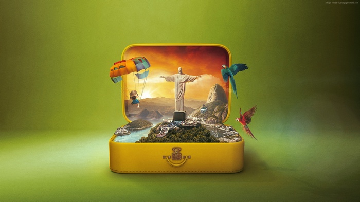 Suitcase with Christ the Redeemer and Rio de Janeiro