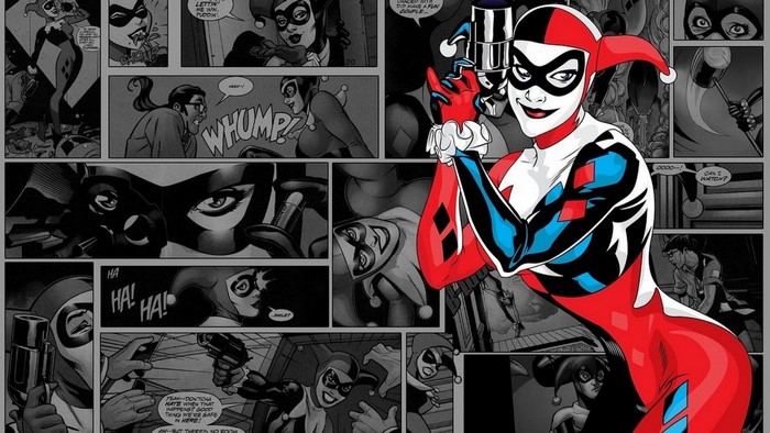 Vibrant Harley Quinn Comic Illustration