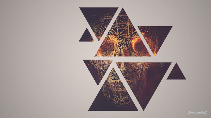 Abstract Geometric Skull Illustration