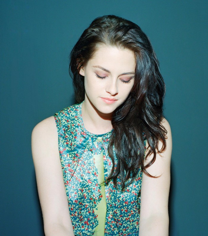 Kristen Stewart portrait with floral top