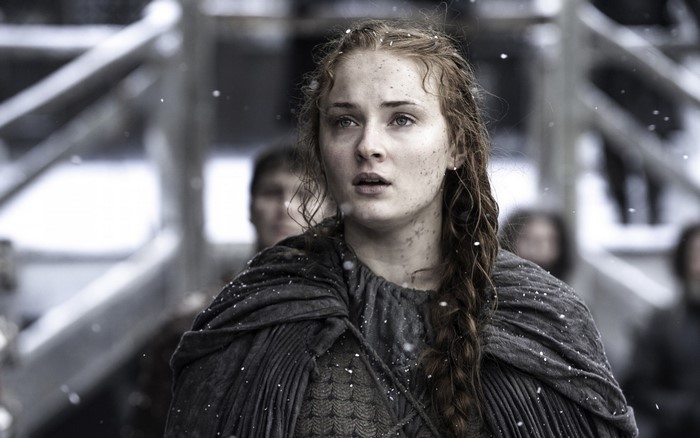 Sansa Stark from Game of Thrones in snow
