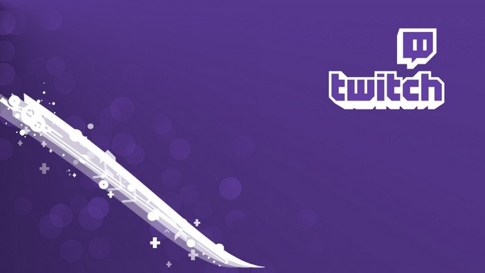 Twitch logo and abstract design on purple background