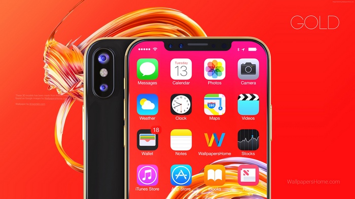 iPhone X 4K Gold Wallpaper