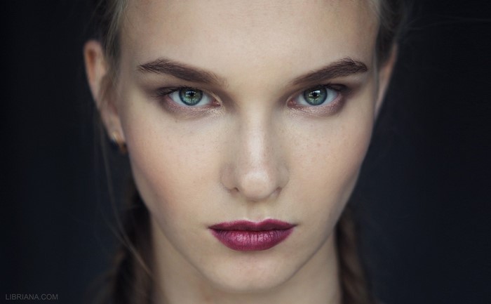 Close-up Portrait of Woman with Intense Gaze