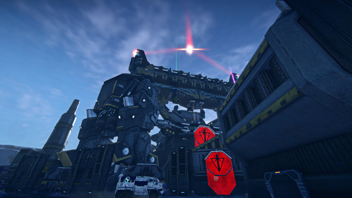 Terran Republic structure with vehicle and lasers