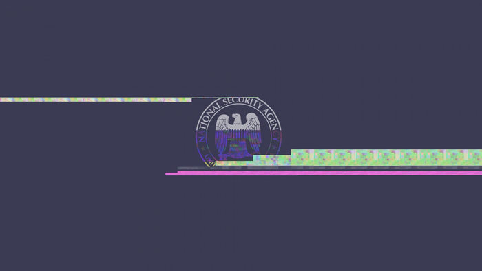 National Security Agency logo with glitch art effects