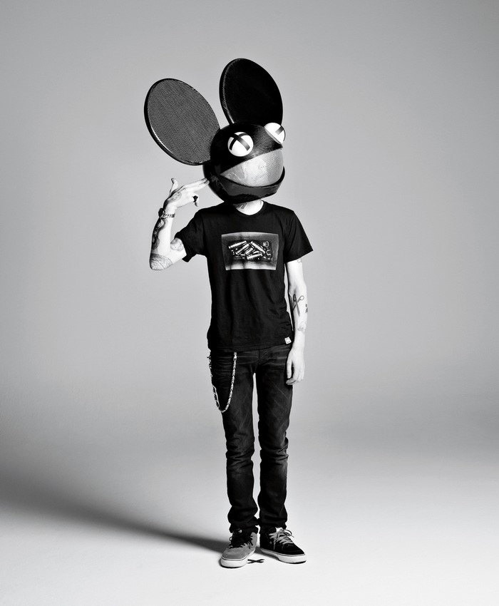 Deadmau5 wearing his iconic mouse helmet