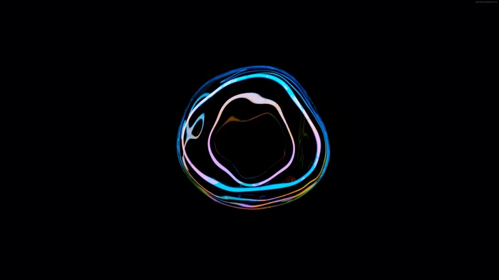 Abstract colorful bubble on black background 4K