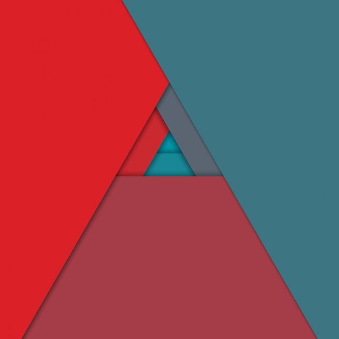 Material design abstract shapes with red, blue, and gray colors