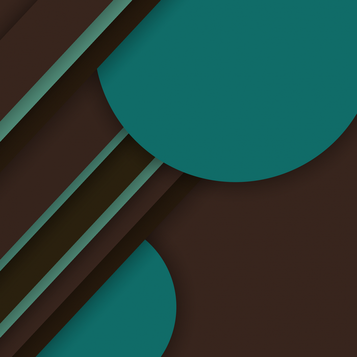 Material design with brown, teal, and green stripes and circles