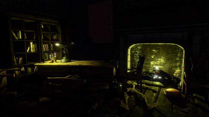 The Witcher 3 Wild Hunt screenshot of a dark room