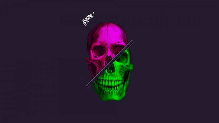 Split Skull Illustration with "Beyond" Text