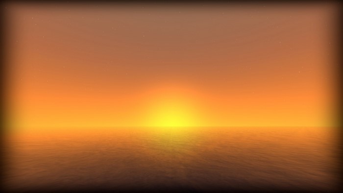 Sunset over the ocean with reflection
