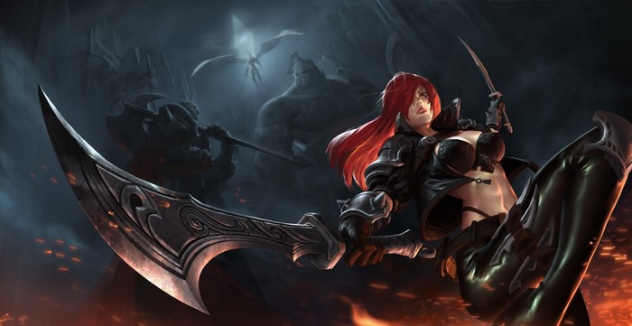 Katarina from League of Legends in battle