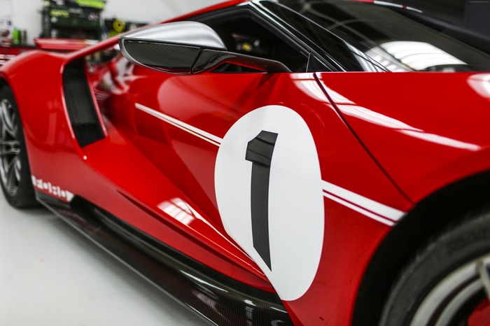 Red Ford GT 67 Heritage Edition with number 1