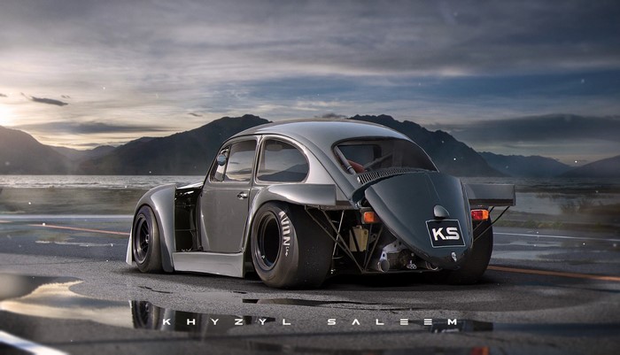 car, render, vehicle, artwork, Volkswagen, Volkswagen Beetle, Porsche ...