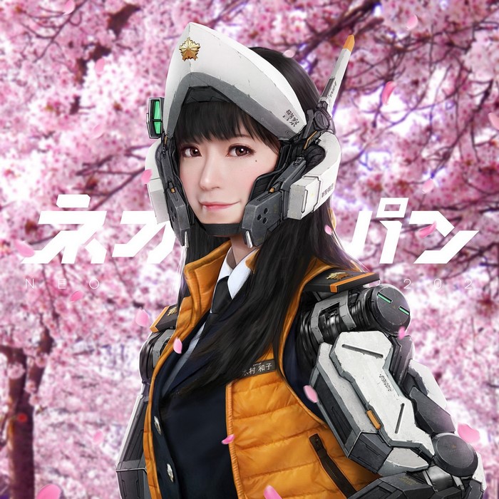 Neo Japan 2202 character with cherry blossoms