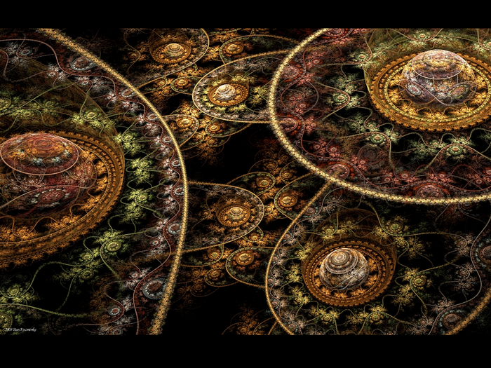 Fractal art with clockwork and circular patterns