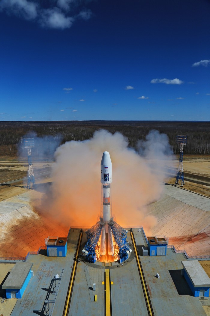 Soyuz rocket launch from Vostochny Cosmodrome