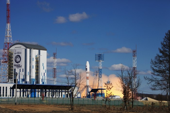 Soyuz rocket launch from Vostochny Cosmodrome