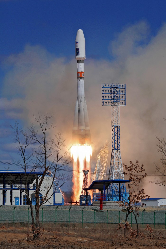 Soyuz rocket launch from Vostochny Cosmodrome