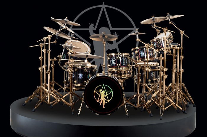 Neil Peart's Rush drum kit with star logo