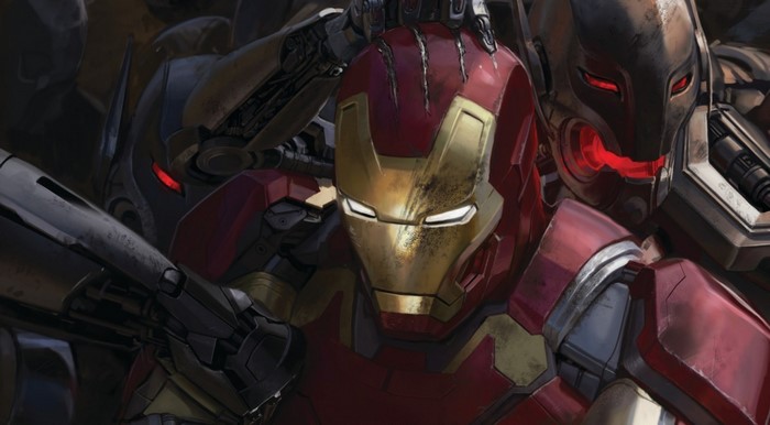 Iron Man and Ultron robots from Avengers Age of Ultron